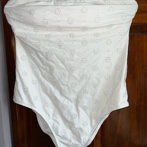 White Floral Embroidered Swimsuit